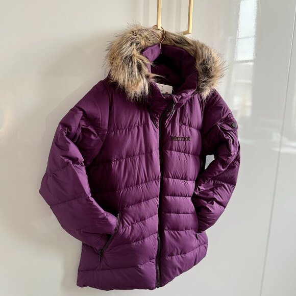 ❄️NWT❄️Women's Marmot Ithaca Down Puffer Jacket with Faux Fur❄️ - Picture 4 of 14